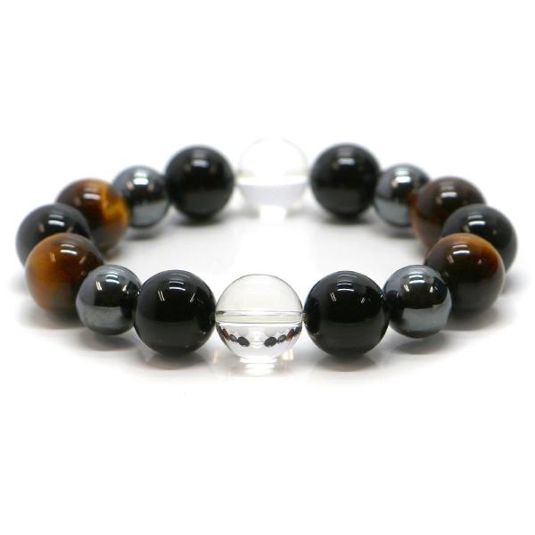 パワーストーン ブレスレット オニキス＆タイガーアイのコンビブレスレット ビジネス運