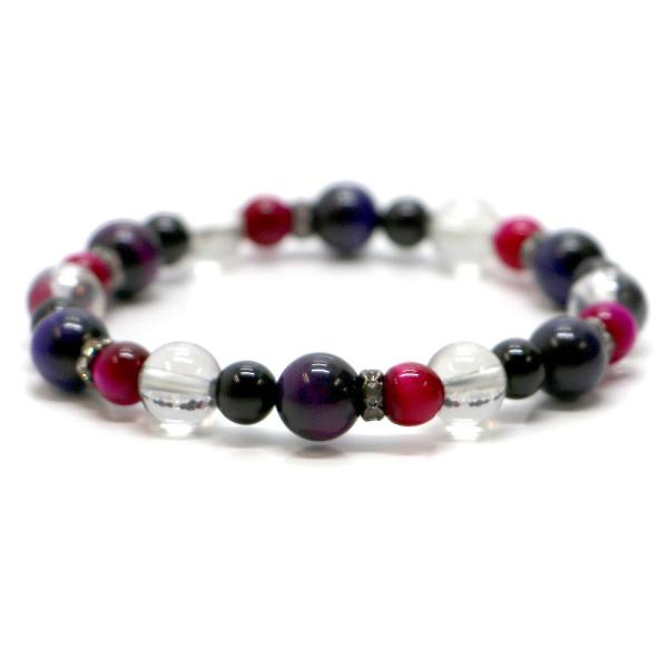 パワーストーン ブレスレット パープルタイガーアイ＆ローズタイガーアイのコンビブレスレット ビジネス...