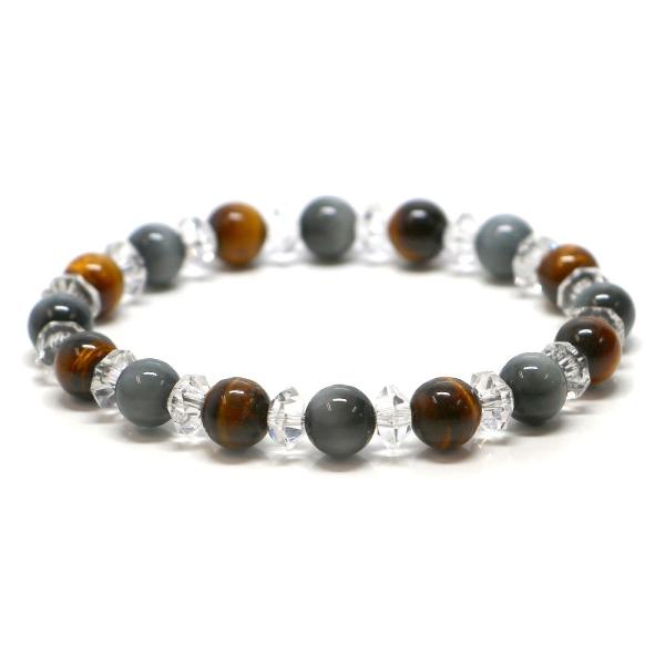 パワーストーン ブレスレット イーグルアイ＆タイガーアイのコンビブレスレット ビジネス運