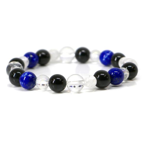 パワーストーン ブレスレット オニキス＆ラピスラズリのコンビブレスレット ビジネス運