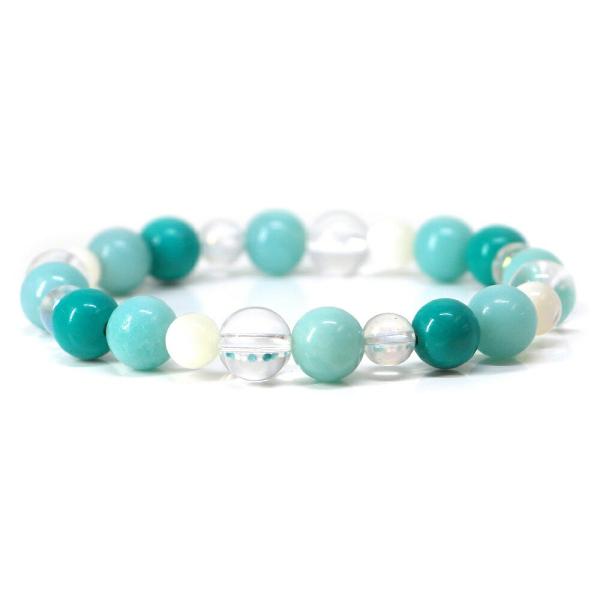 パワーストーン ブレスレット ハウライトターコイズ＆アマゾナイトコンビブレスレット ビジネス運