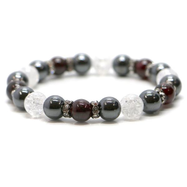 パワーストーン ブレスレット ガーネット＆ヘマタイトのコンビブレスレット ビジネス運