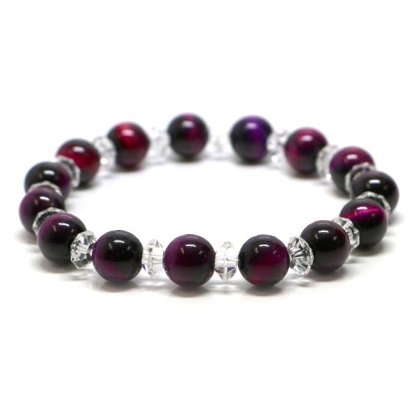 パワーストーン ブレスレット パープルタイガーアイのコンビブレスレット ビジネス運