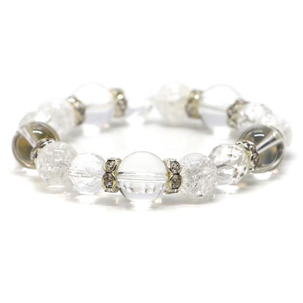 パワーストーン ブレスレット 水晶＆クラッシュクリスタルのコンビブレスレット ビジネス運