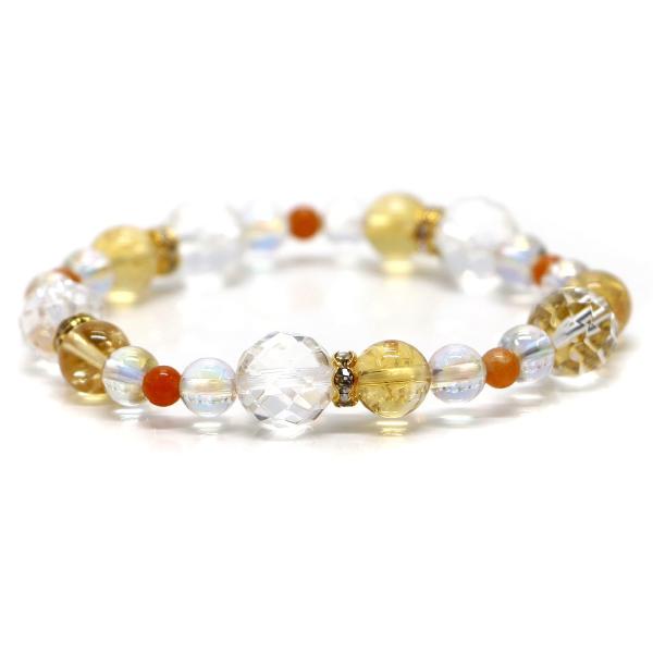 パワーストーン ブレスレット シトリン＆アクアオーラのコンビブレスレット ビジネス運