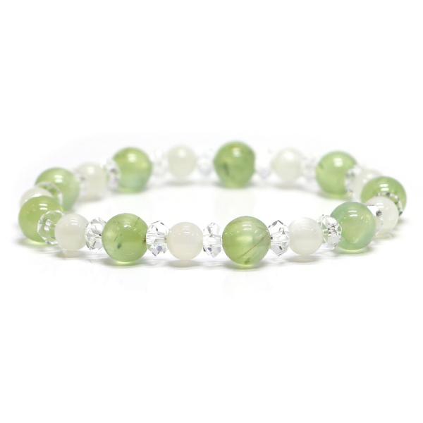 パワーストーン ブレスレット プレナイト＆ムーンストーンのコンビブレスレット 人間関係