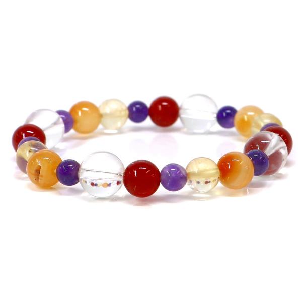 パワーストーン ブレスレット 水晶＆レッドアゲートのコンビブレスレット 人間関係