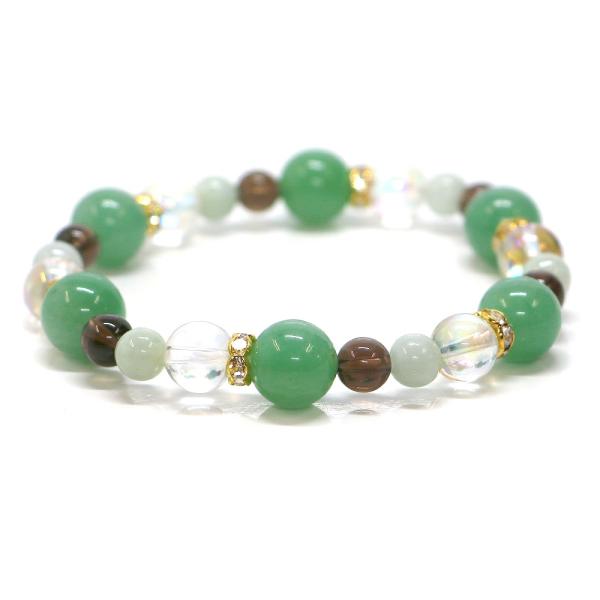 パワーストーン ブレスレット アベンチュリン＆アクアオーラのコンビブレスレット 健康運