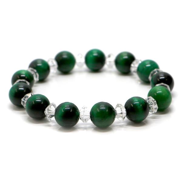 パワーストーン ブレスレット グリーンタイガーアイのコンビブレスレット 健康運