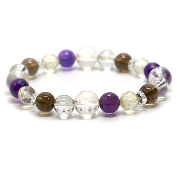 パワーストーン ブレスレット ゴールデンオーラ＆スモーキークォーツのコンビブレスレット 恋愛運