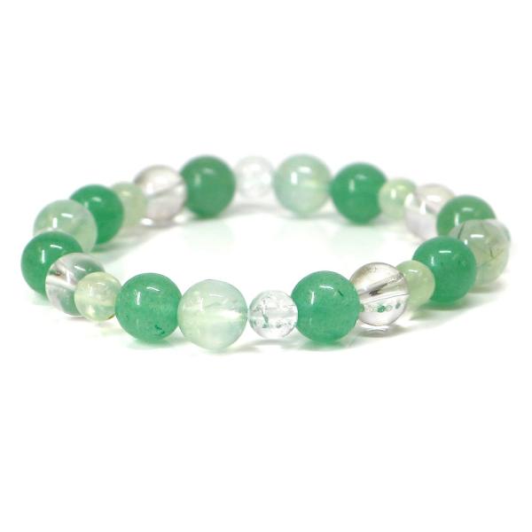 パワーストーン ブレスレット アベンチュリン＆プレナイトのコンビブレスレット 健康運