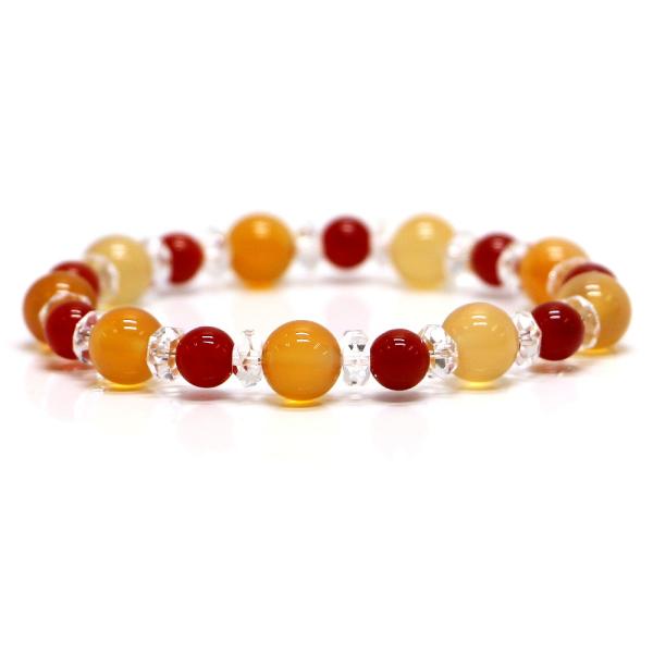 パワーストーン ブレスレット カーネリアン＆レッドアゲートのコンビブレスレット 健康運