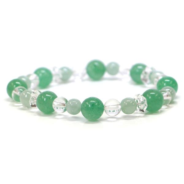 パワーストーン ブレスレット アベンチュリン＆翡翠のコンビブレスレット 健康運