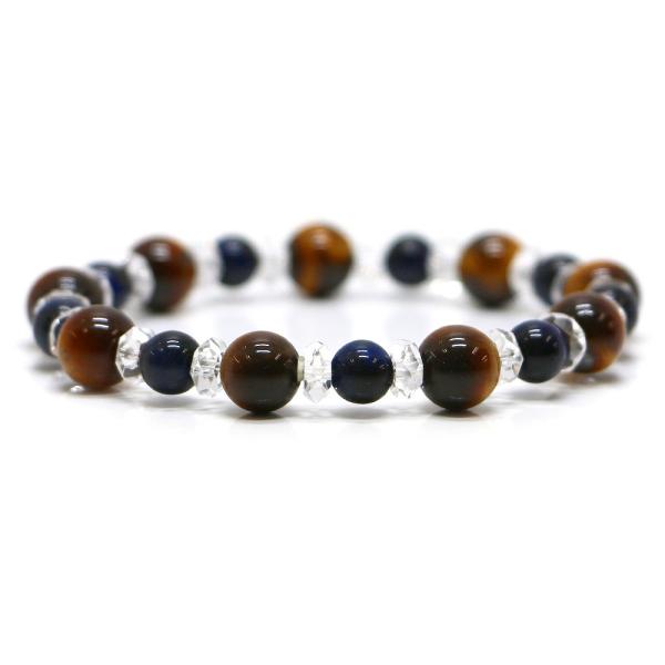 パワーストーン ブレスレット タイガーアイ＆ブルータイガーアイのコンビブレスレット 金運