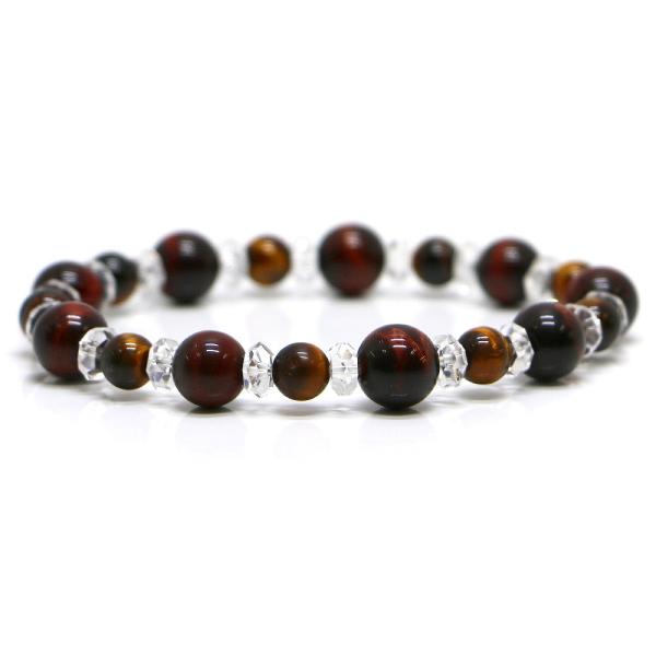 パワーストーン ブレスレット レッドタイガーアイ＆タイガーアイのコンビブレスレット 金運