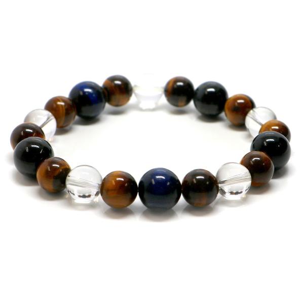 パワーストーン ブレスレット ブルータイガーアイ＆タイガーアイのコンビブレスレット 金運