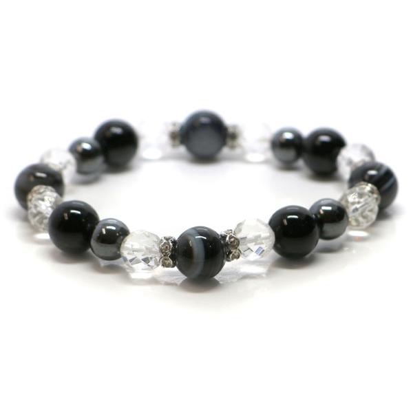 パワーストーン ブレスレット 天眼石＆オニキスのコンビブレスレット お守り