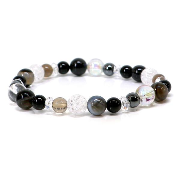 パワーストーン ブレスレット 天眼石＆アクアオーラのコンビブレスレット お守り