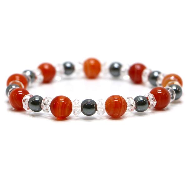 パワーストーン ブレスレット サードオニキス＆ヘマタイトのコンビブレスレット お守り