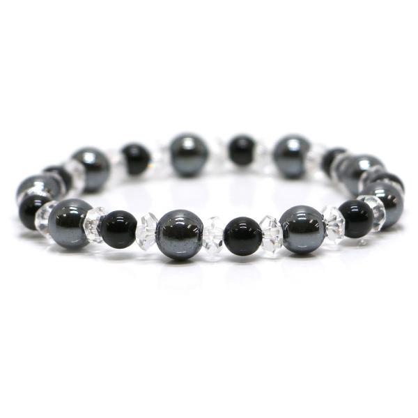 パワーストーン ブレスレット ヘマタイト＆オニキスのコンビブレスレット お守り