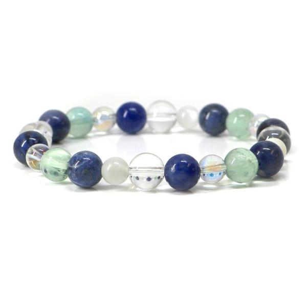 パワーストーン ブレスレット ソーダライト＆フローライトのコンビブレスレット お守り