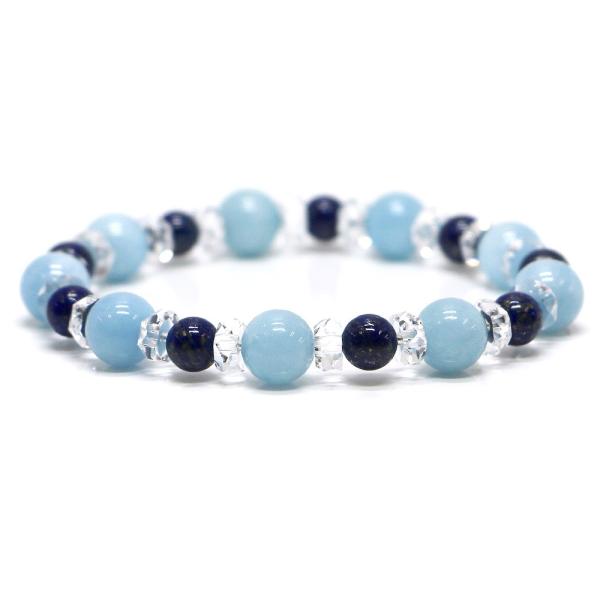 パワーストーン ブレスレット ラピスラズリ＆アクアマリンのコンビブレスレット お守り