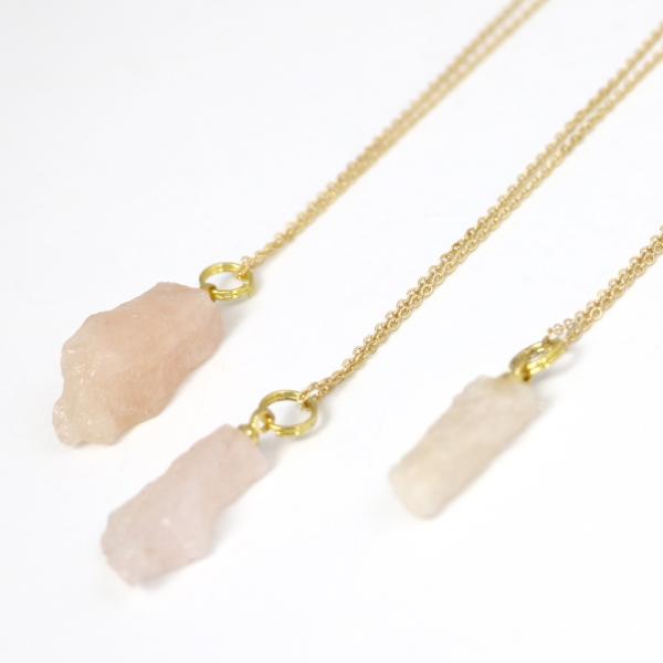 天然石 モルガナイト ナチュラルポイント ペンダント ネックレス ルース