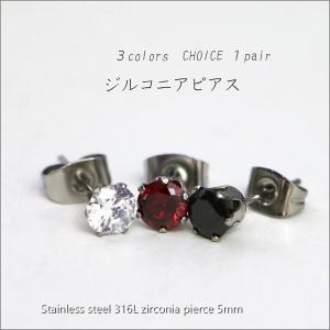 ピアス ステンレス 316L ジルコニア 5ｍｍ キュービックジルコニア｜gembazaar