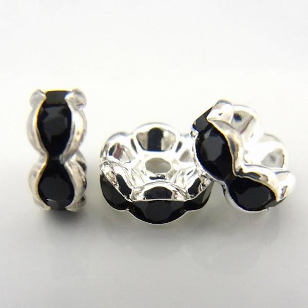 ロンデル/波型/シルバー×ブラック アクセサリーパーツ