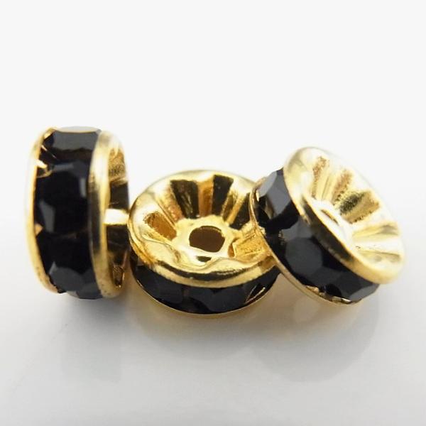 ロンデル/平型/ゴールド×ブラック アクセサリーパーツ