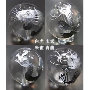 パワーストーン 天然石 ビーズ 四神 水晶 銀塗り 16ｍｍ 風水 青龍 白虎 朱雀 玄武｜gembazaar