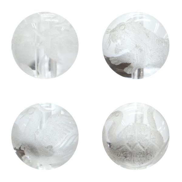 手彫り 四神水晶 8ｍｍ 風水・青龍・白虎・朱雀・玄武 天然石 パワーストーン