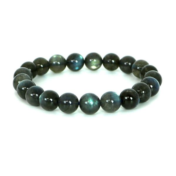 ブラックラブラドライト ハイクオリティー １点もの ブレスレット 数珠 パワーストーン 天然石 アク...