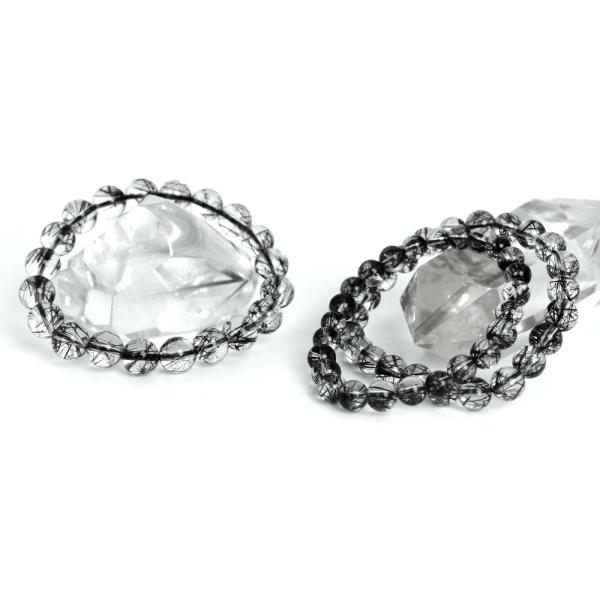 ブラックルチルクォーツ ハイクオリティー １点もの ブレスレット 数珠 パワーストーン 天然石 アク...