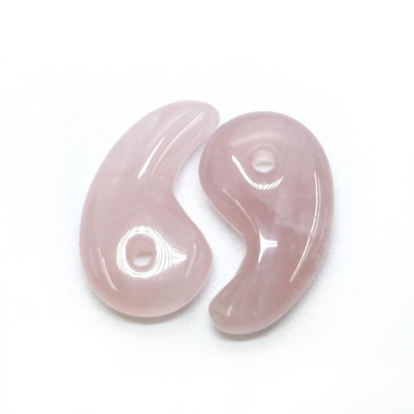 勾玉 ローズクォーツ Lサイズ 大きめ 天然石 パワーストーン 曲玉 お守り