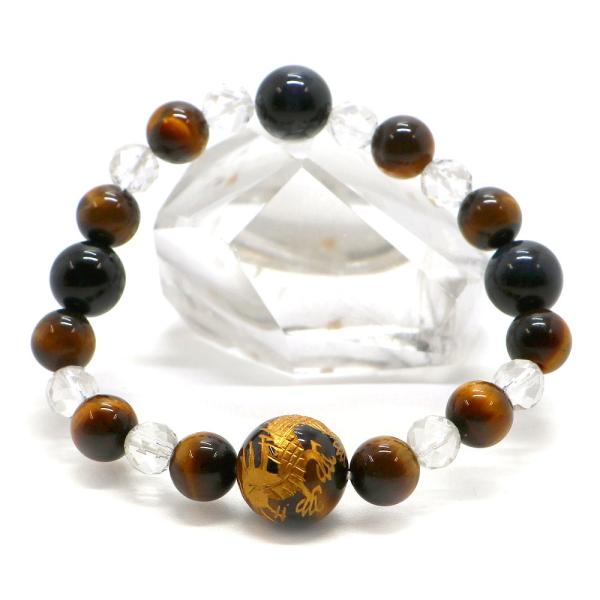 タイガーアイ＆ブルータイガーアイ ブレスレット/水晶 パワーストーン Bracelet 天然石ブレス