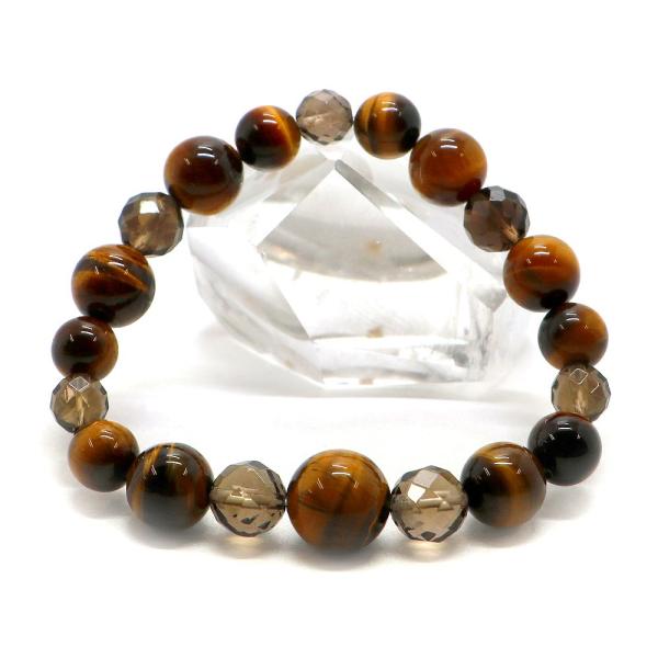 タイガーアイ＆スモーキークォーツブレスレット パワーストーン Bracelet 天然石