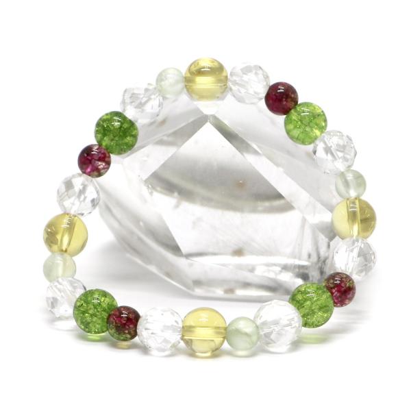 コンビブレスレット プレナイト イエロークォーツ パワーストーン Bracelet 天然石