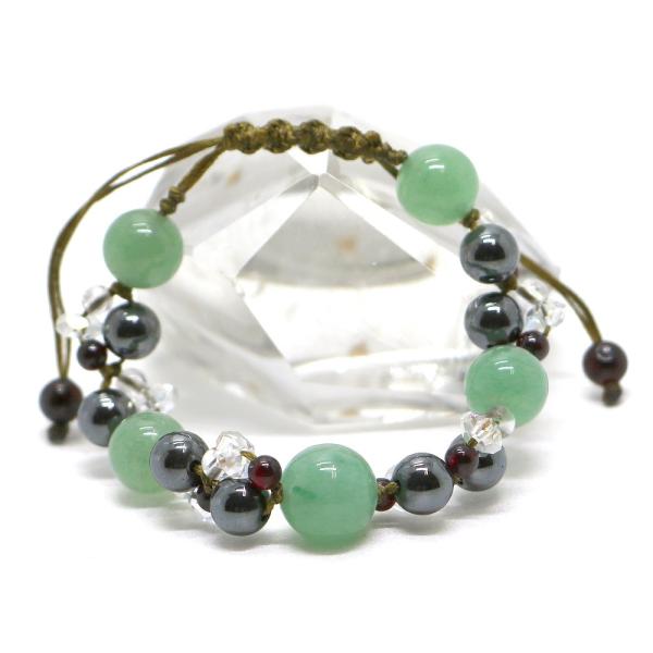 ひもブレス アベンチュリンン ヘマタイト 天然石ブレス パワーストーン Bracelet