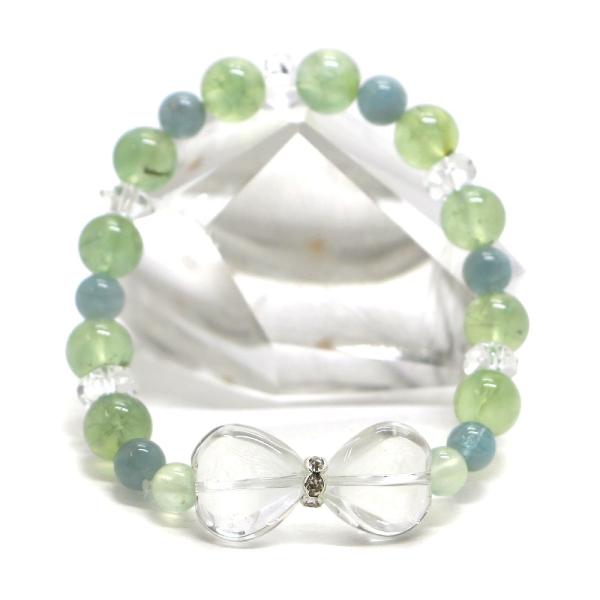 水晶・リボンブレスレット 天然石ブレス パワーストーン Bracelet