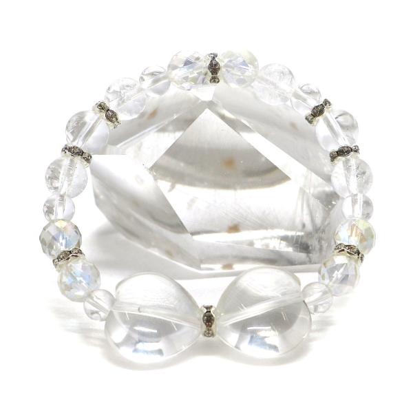 水晶・リボンブレスレット 天然石ブレス パワーストーン Bracelet