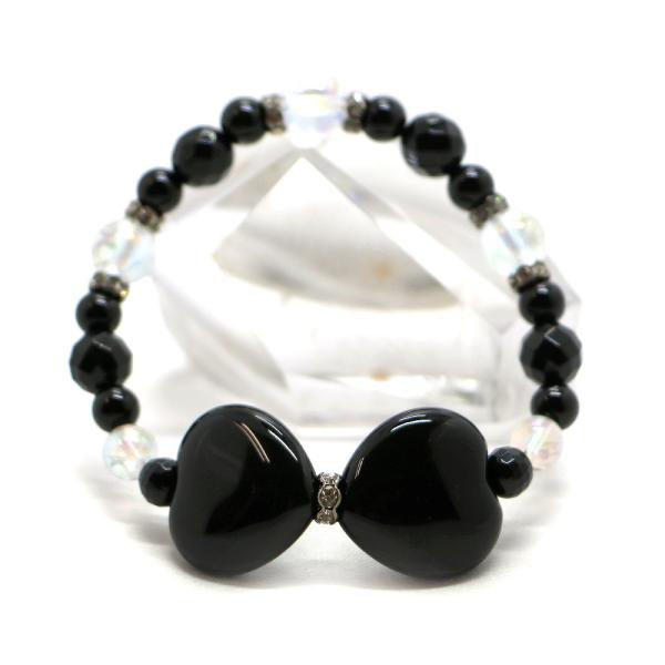 オニキス・リボンブレスレット 天然石ブレス パワーストーン Bracelet