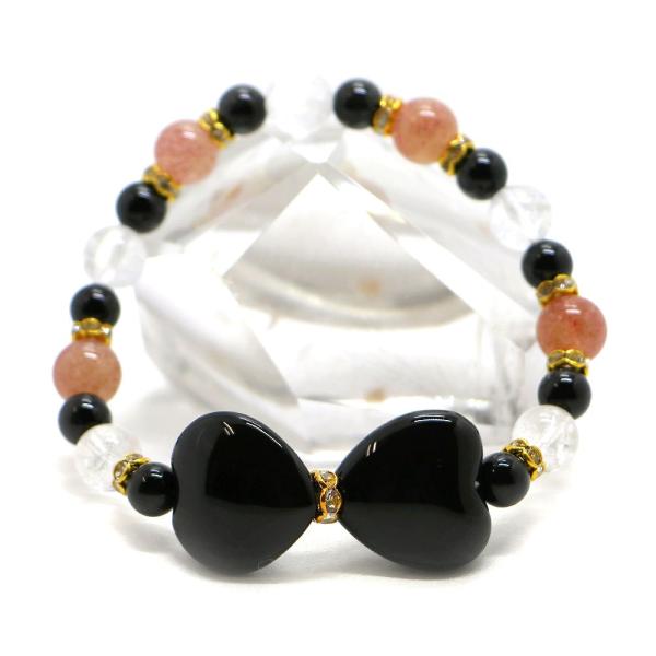 オニキス・リボンブレスレット 天然石ブレス パワーストーン Bracelet