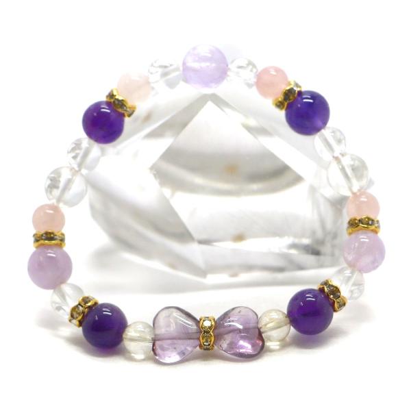 アメジスト・リボンブレスレット 天然石ブレス パワーストーン Bracelet