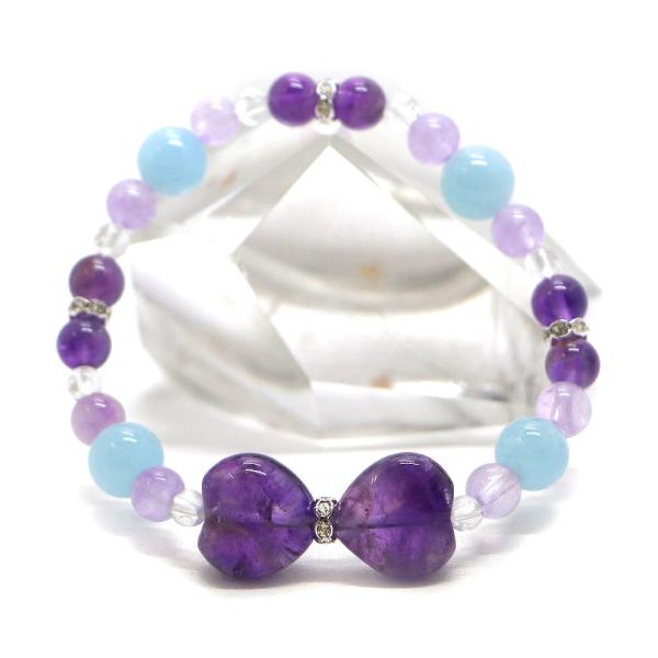 アメジスト・リボンブレスレット 天然石ブレス パワーストーン Bracelet