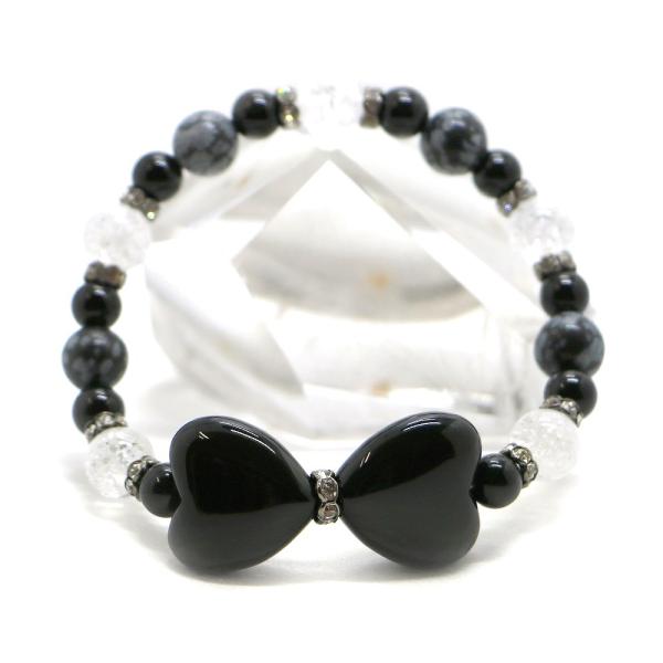 オニキス・リボンブレスレット 天然石ブレス パワーストーン Bracelet