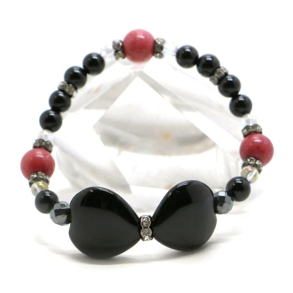 オニキス・リボンブレスレット 天然石ブレス パワーストーン Bracelet