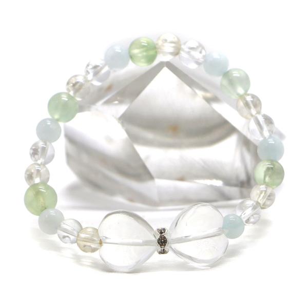 水晶・リボンブレスレット 天然石ブレス パワーストーン Bracelet