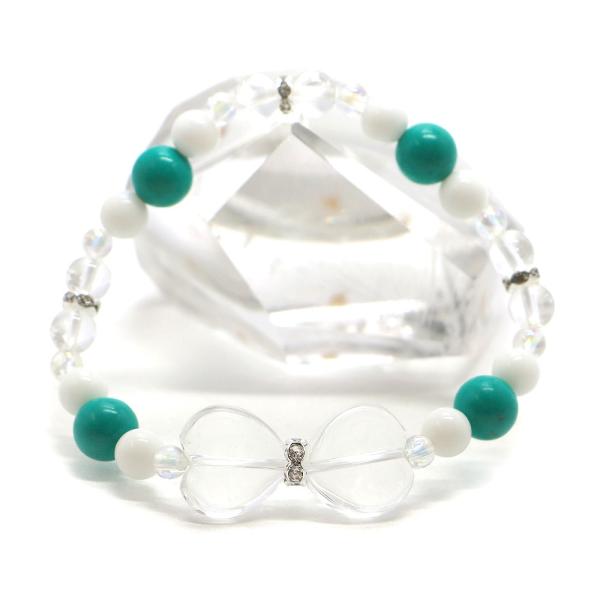 水晶・リボンブレスレット 天然石ブレス パワーストーン Bracelet