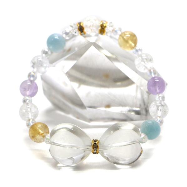 水晶・リボンブレスレット 天然石ブレス パワーストーン Bracelet